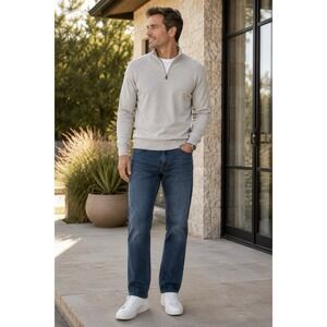 Brax Cooper Fancy Regular Fit Jeans Size 36 Blue Stretch Straight Leg